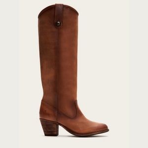Frye Jackie button tall boots cognac